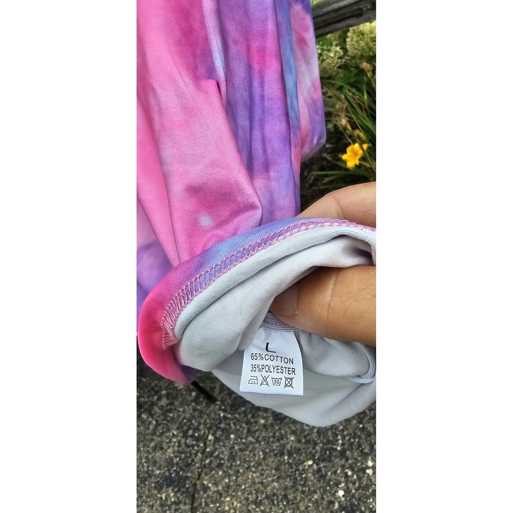 Roshop Women's Summer Cold Shoulder Tops  3/4 Sleeve Tie Dye - Size Large -‎ NWT - Picture 8 of 8